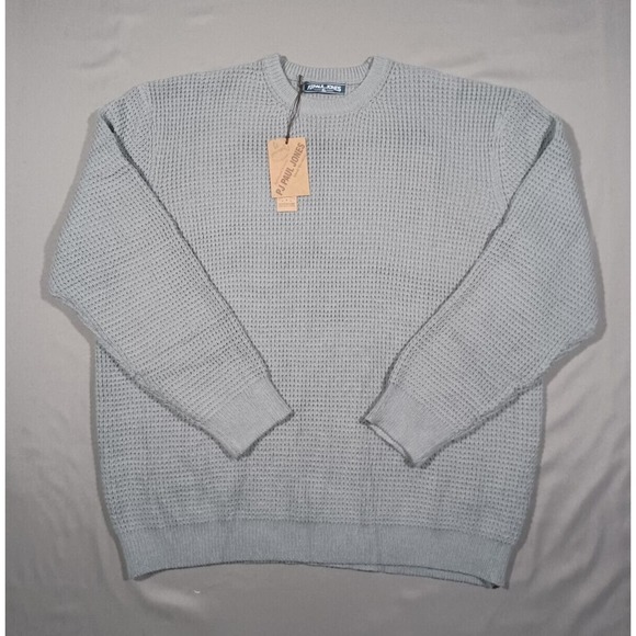 PJ PAUL JONES Other - PJ PAUL JONES Sweater Mens XL Gray Crewneck Pullover Waffle Textured Long Sleeve